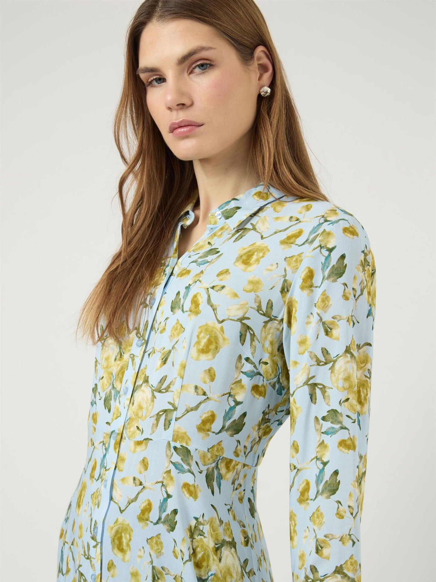 YasSavanna Long Shirt Dress Skyway