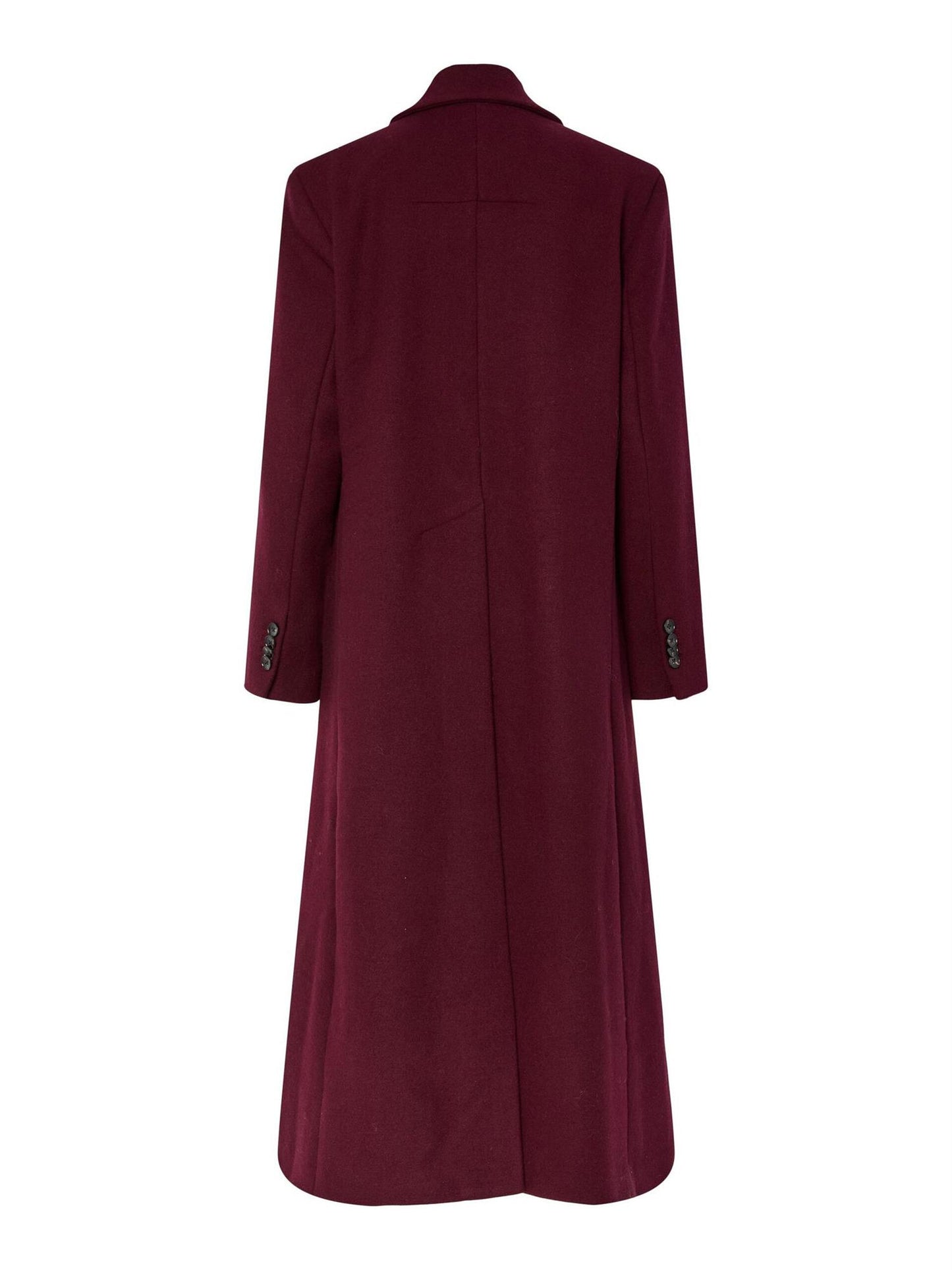 YASRoyla LS Wool Blend Long Coat Burgunder