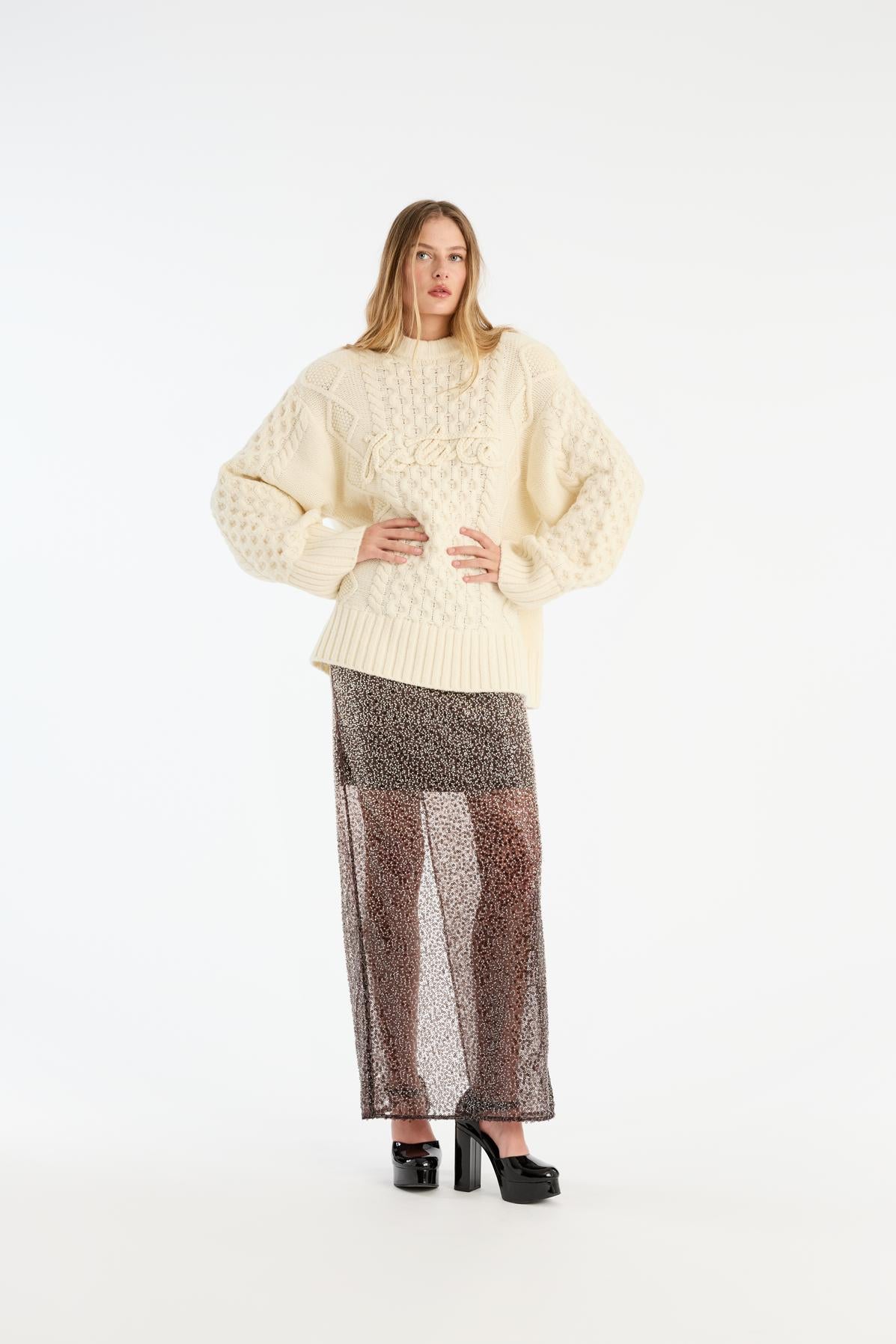 Knit Cable Crewneck