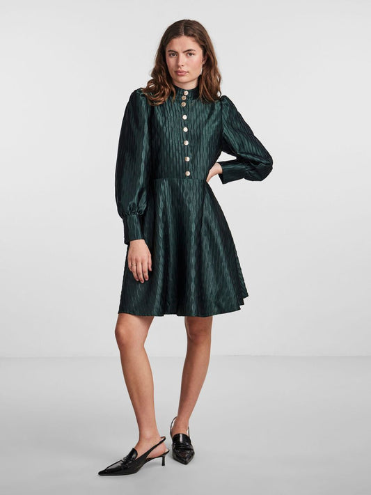 YASRipple LS Dress Show Scarab Green