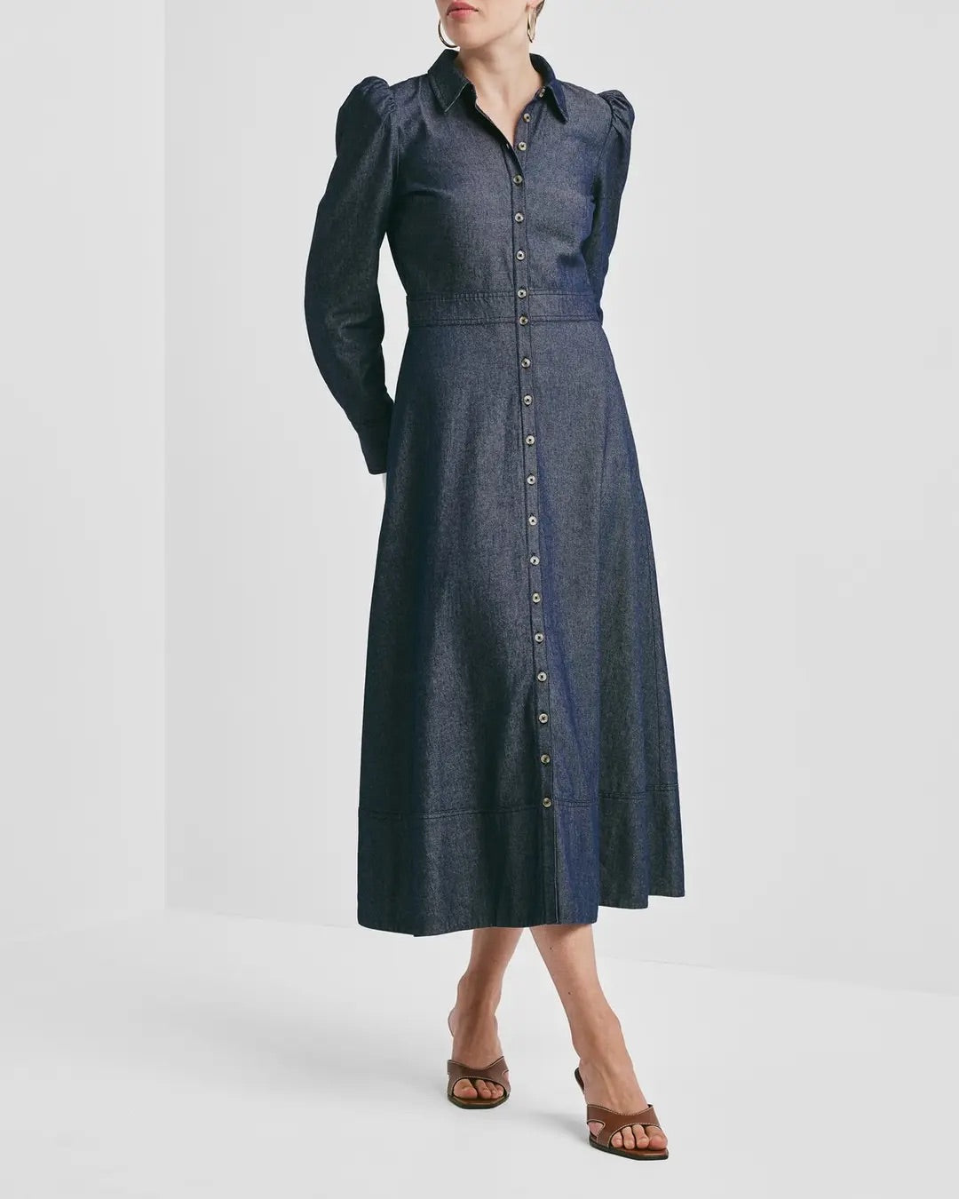 Denim Button-Down Dress