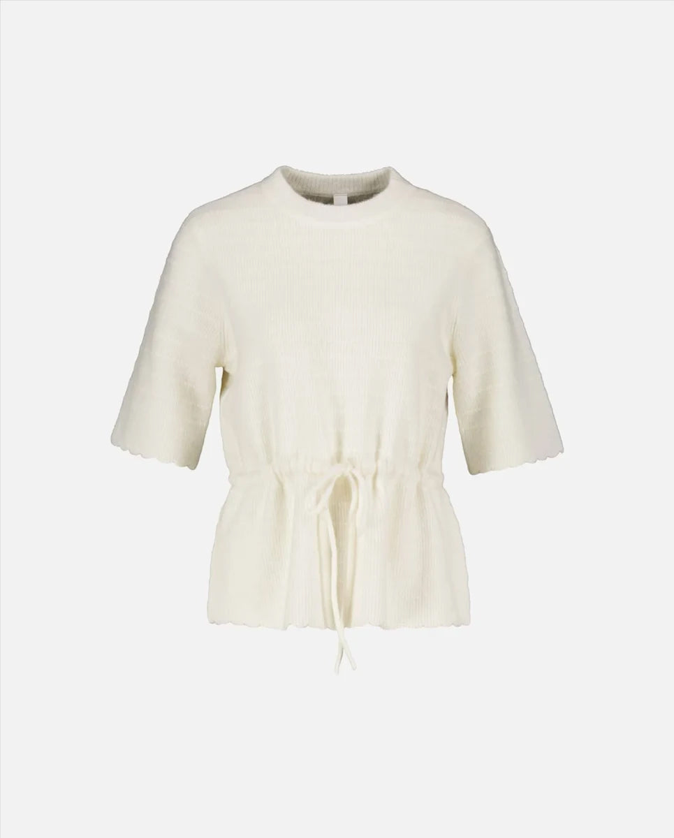 YasThellis Ss Knit Pullover - Star White