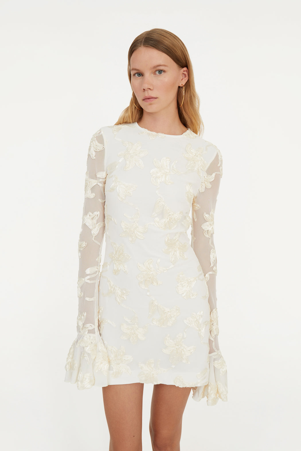 Flower Mesh Mini Dress