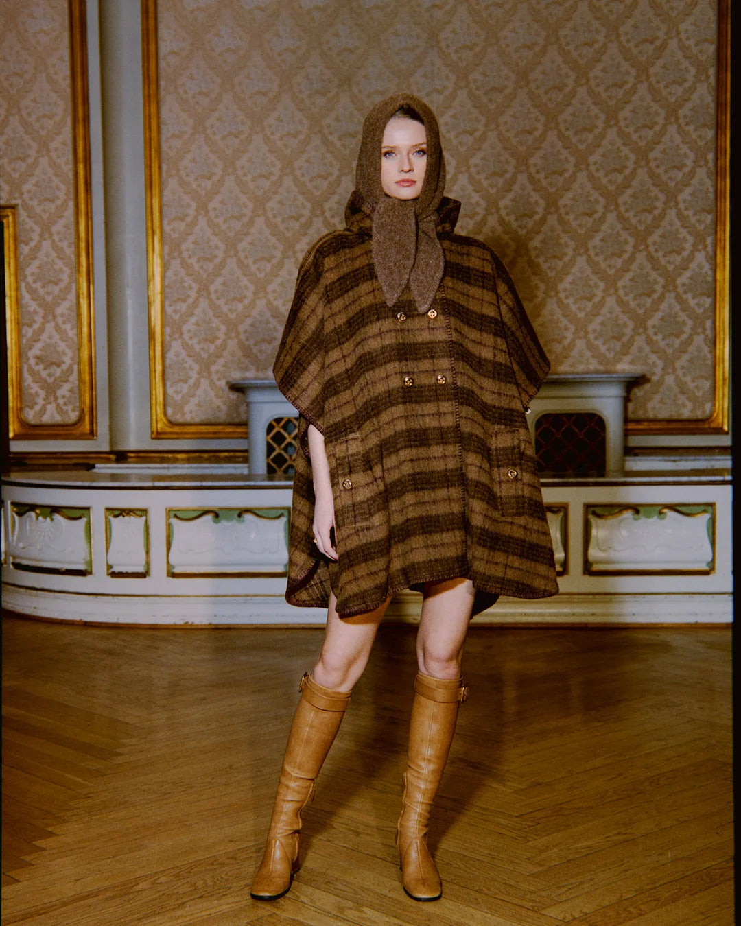 Hairy Knit Scarf - Brown