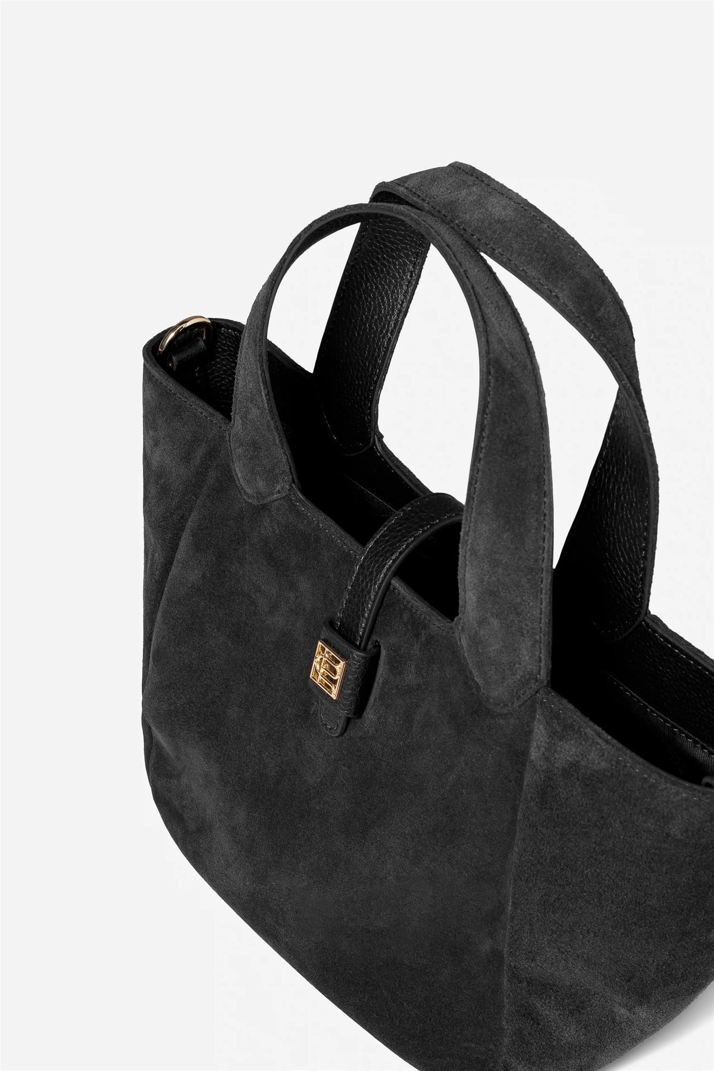 Lucille Tote Bag Small - Black Suede