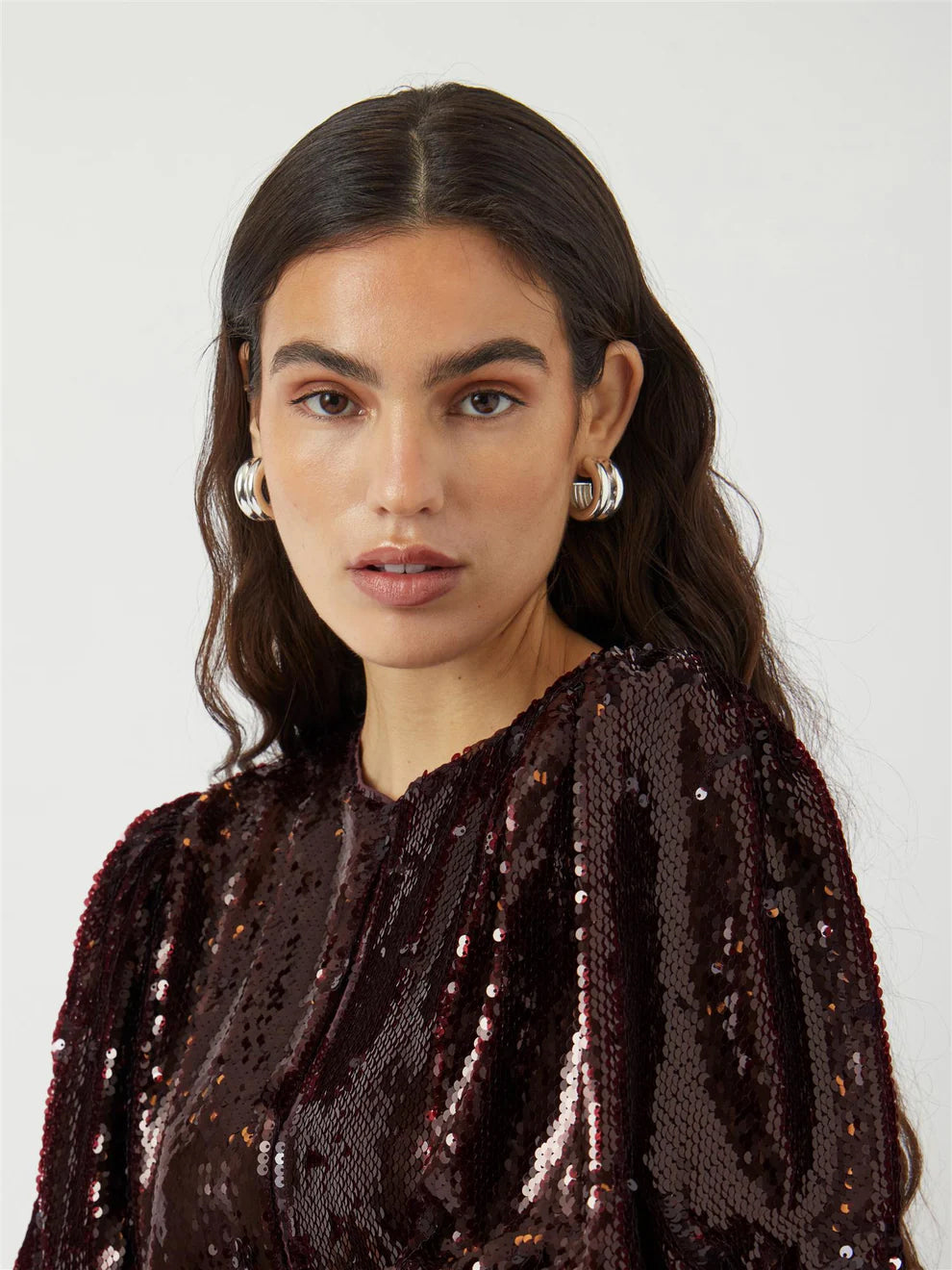 YASRoyalina 2/4 Sequin Top Burgunder