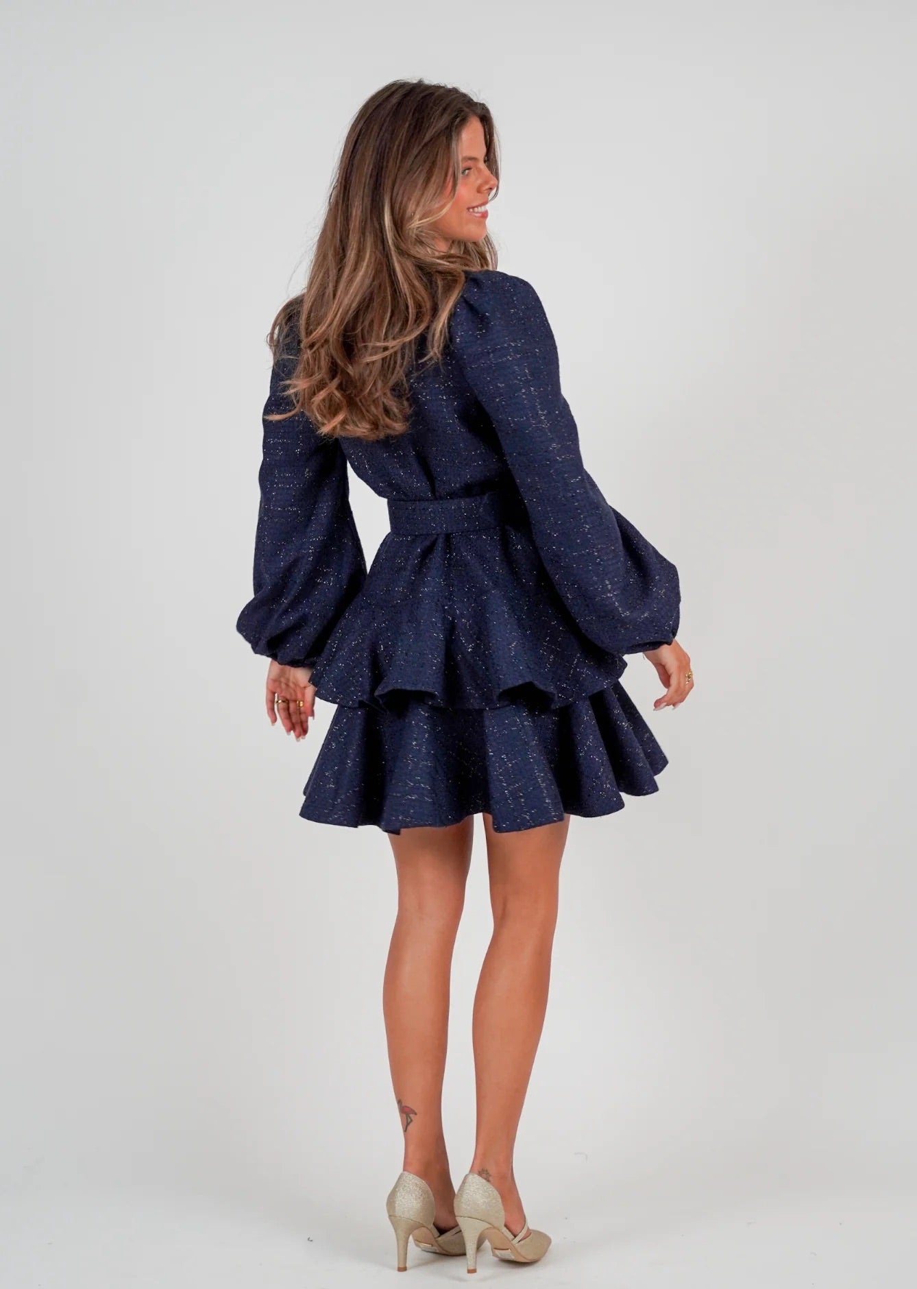 Wavy Tweed Dress