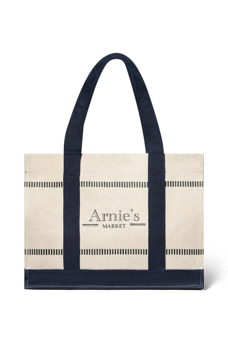 Riviera Market Bag Natural/Dk Navy