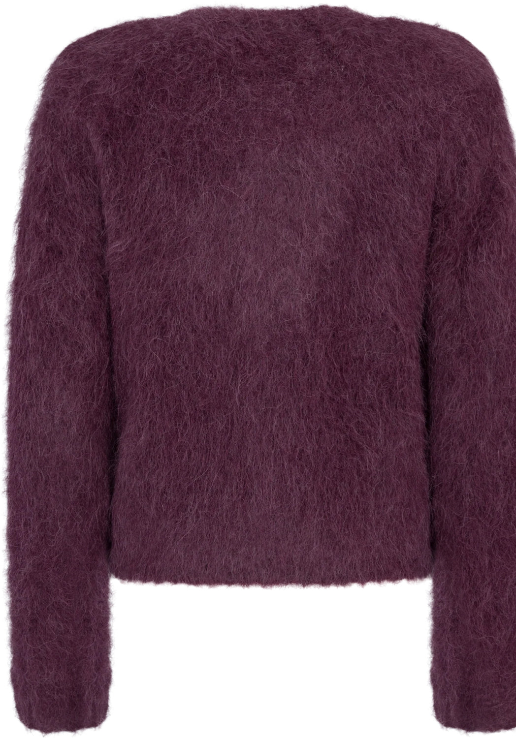 Hairy Knit Jacket Burgunder