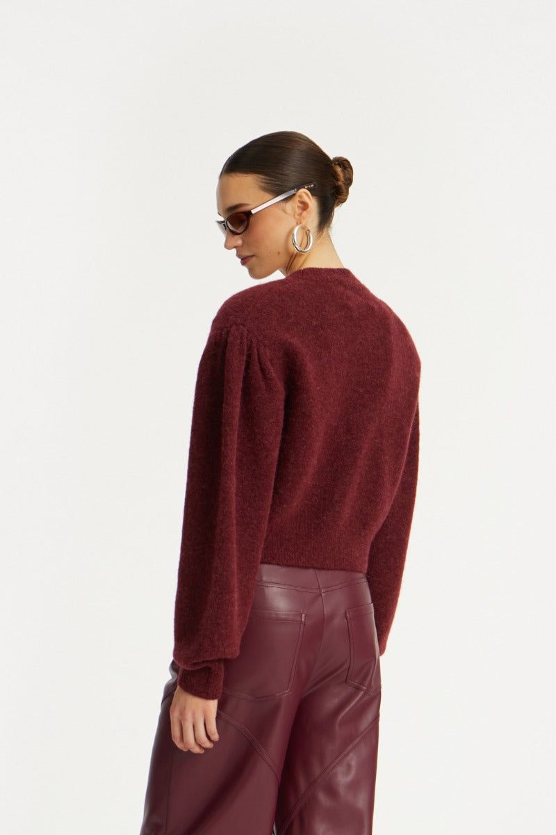 Knit Puffsleeve Cardigan