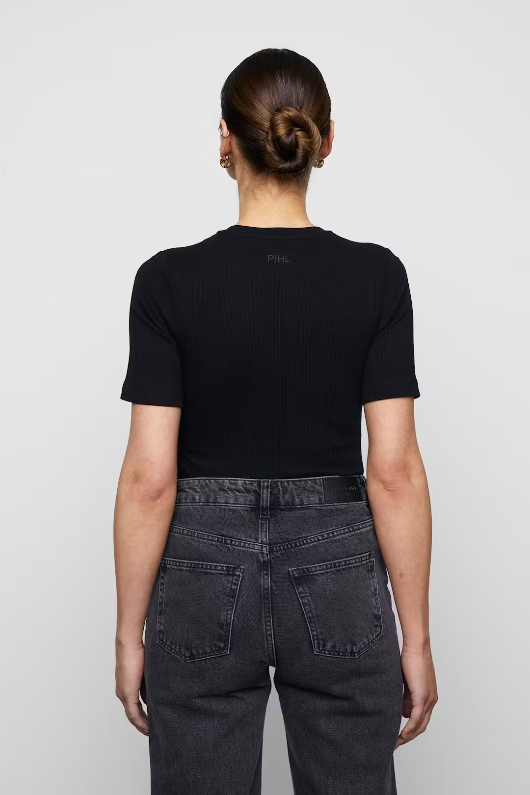 Pippa Rib Tee Black