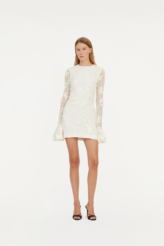 Flower Mesh Mini Dress