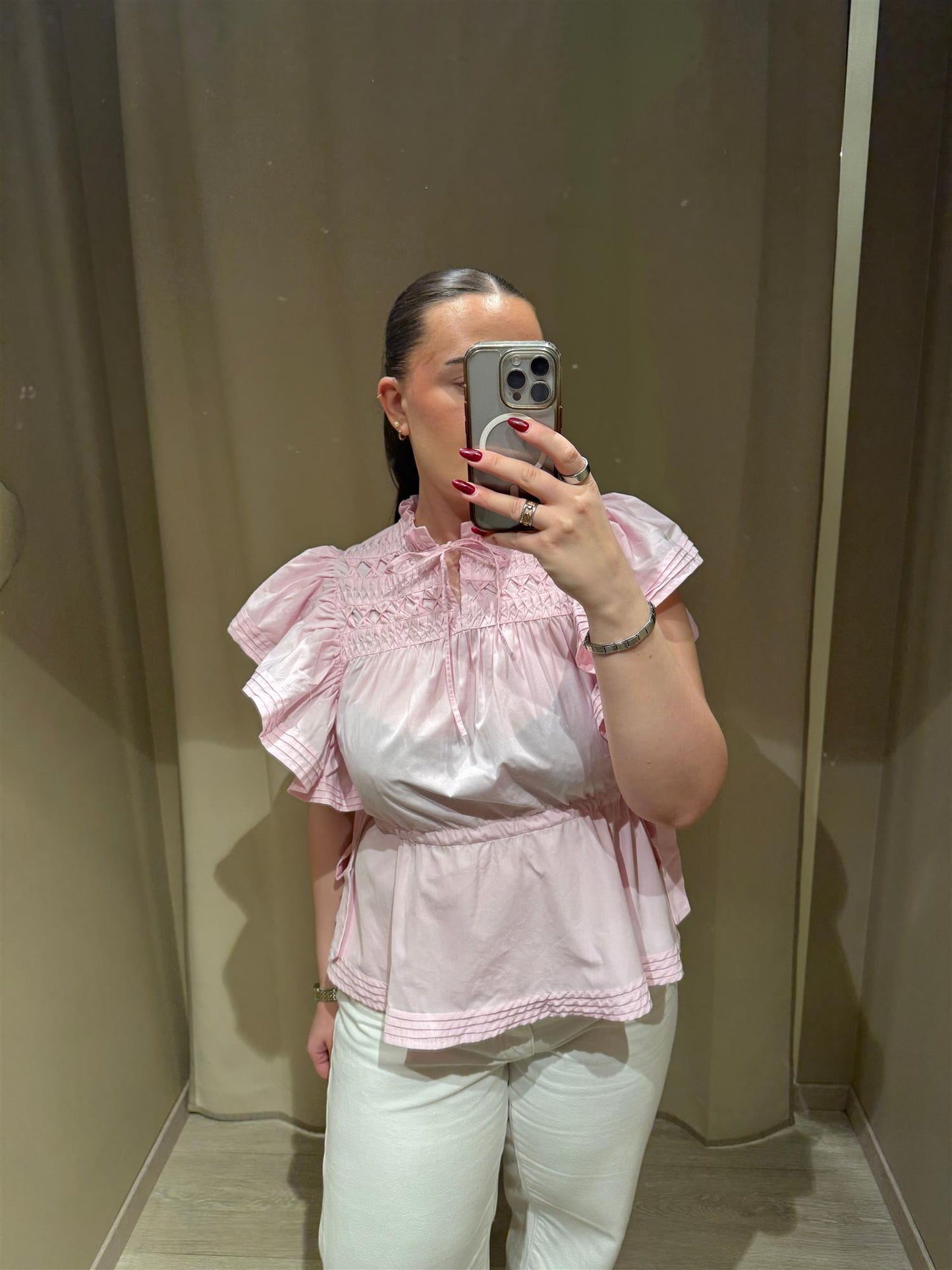 YasLura Tie Top - Pink Lady