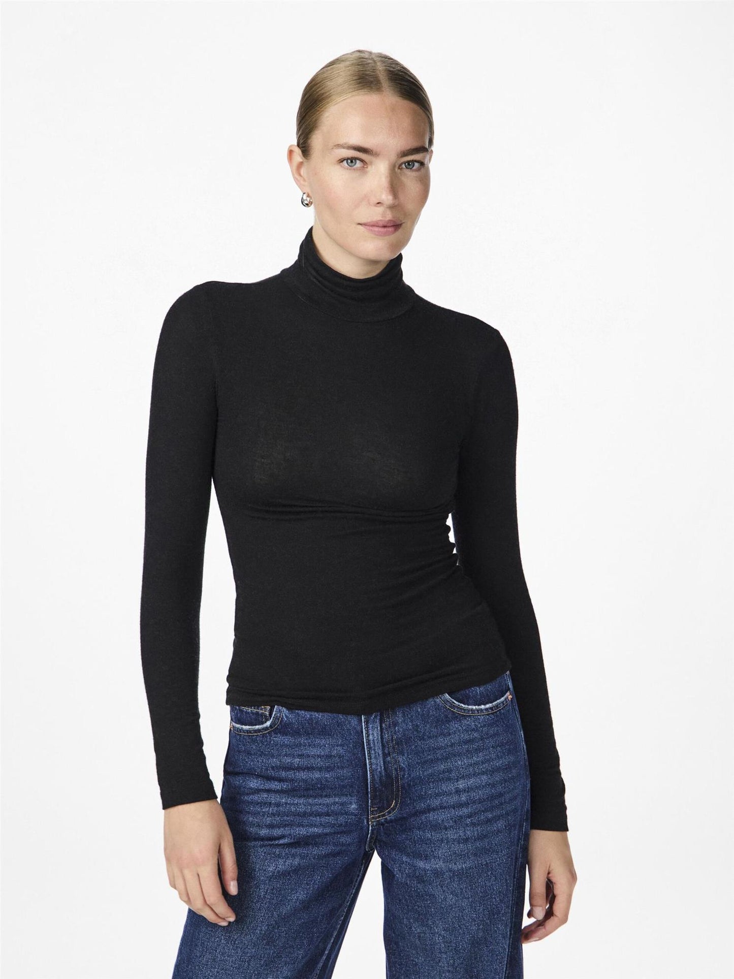 YASWOOLA LS HIGH NECK TOP Black