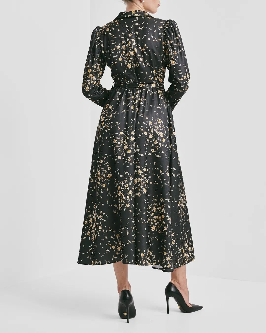 Tailored Satin Shirt Dress