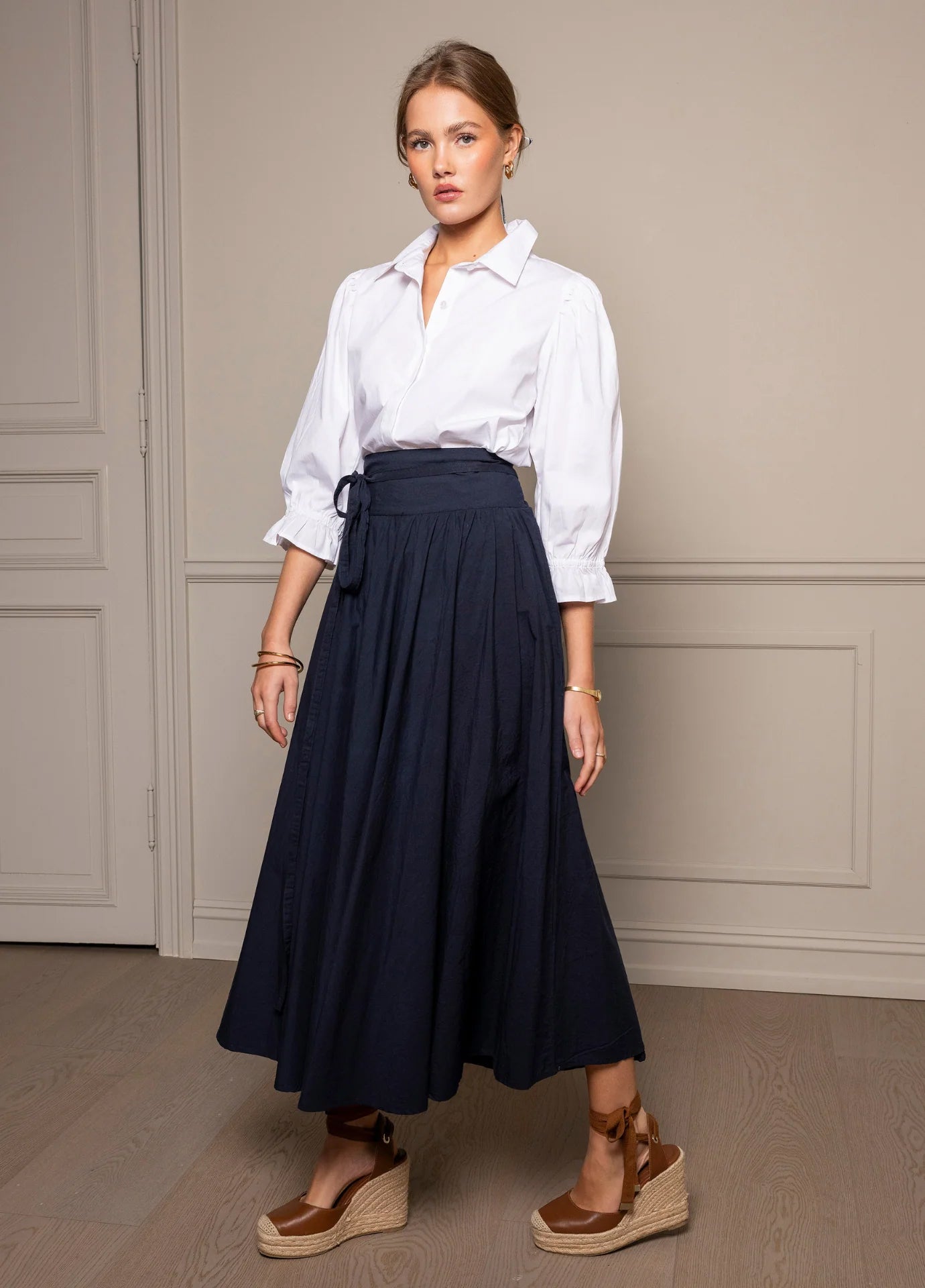 Astrid Skirt - Marine Poplin