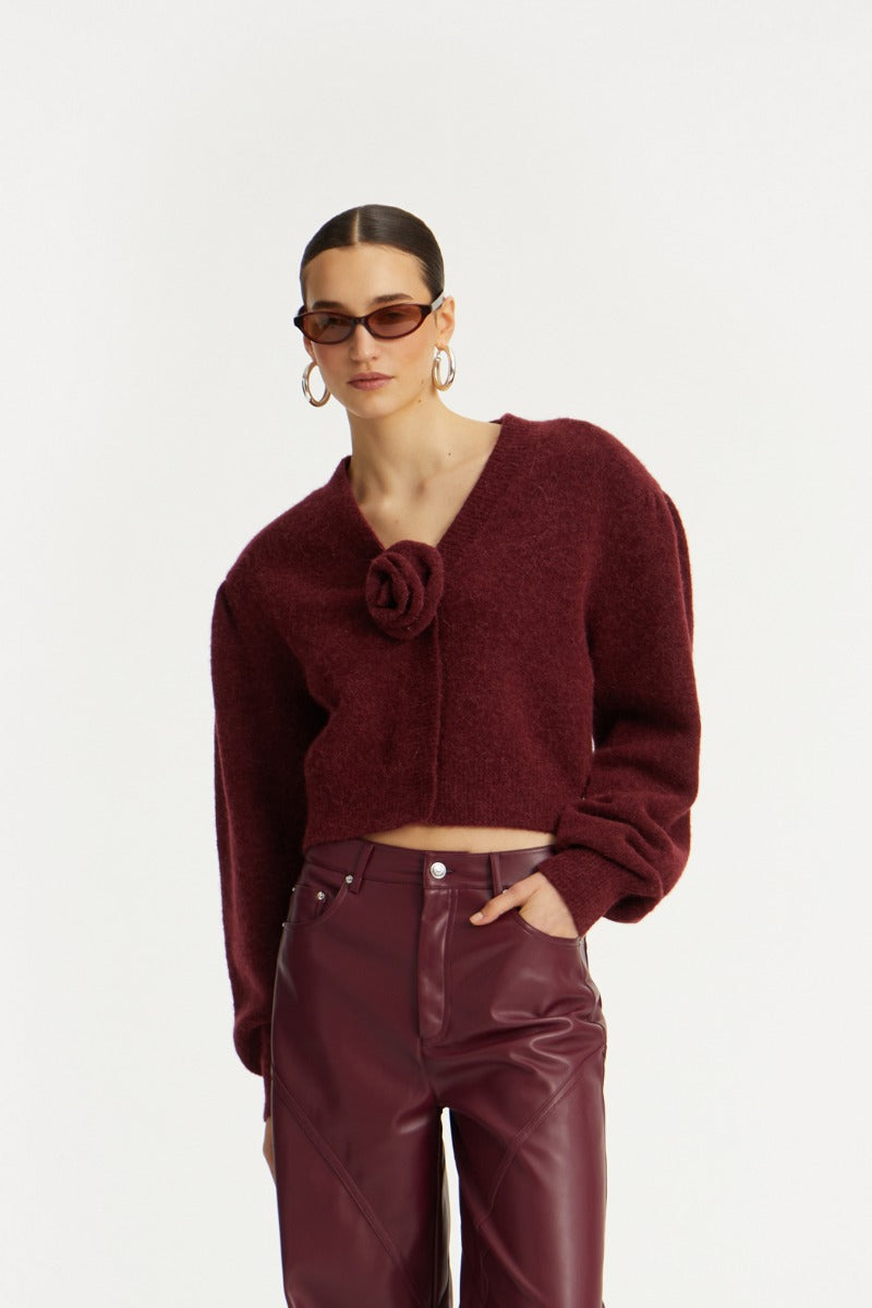 Knit Puffsleeve Cardigan