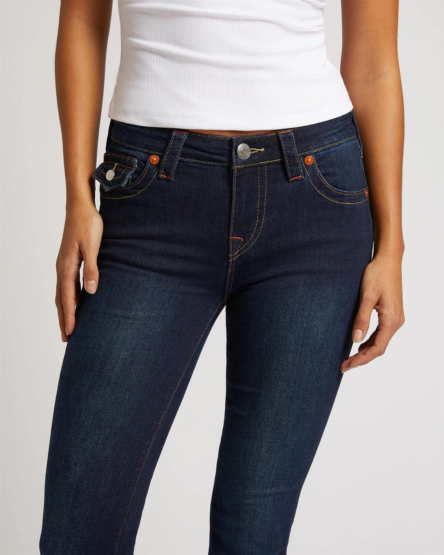 Becca Mid Rise Boot Cut Flap