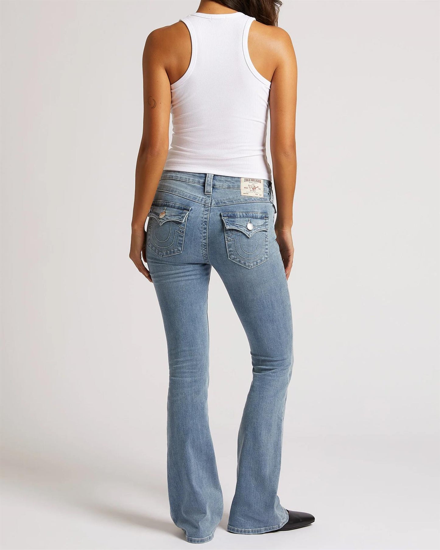 Becca Mid Rise Boot Cut Flap