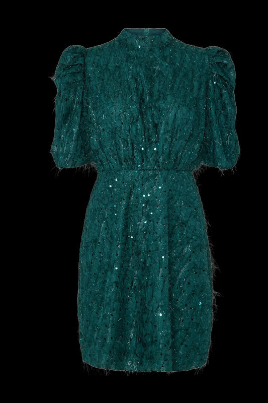 Yasilza Sequin Dress Dark Green