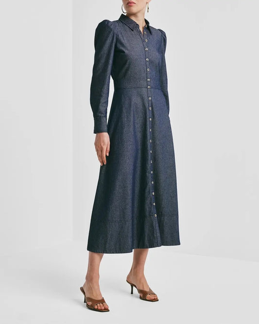 Denim Button-Down Dress