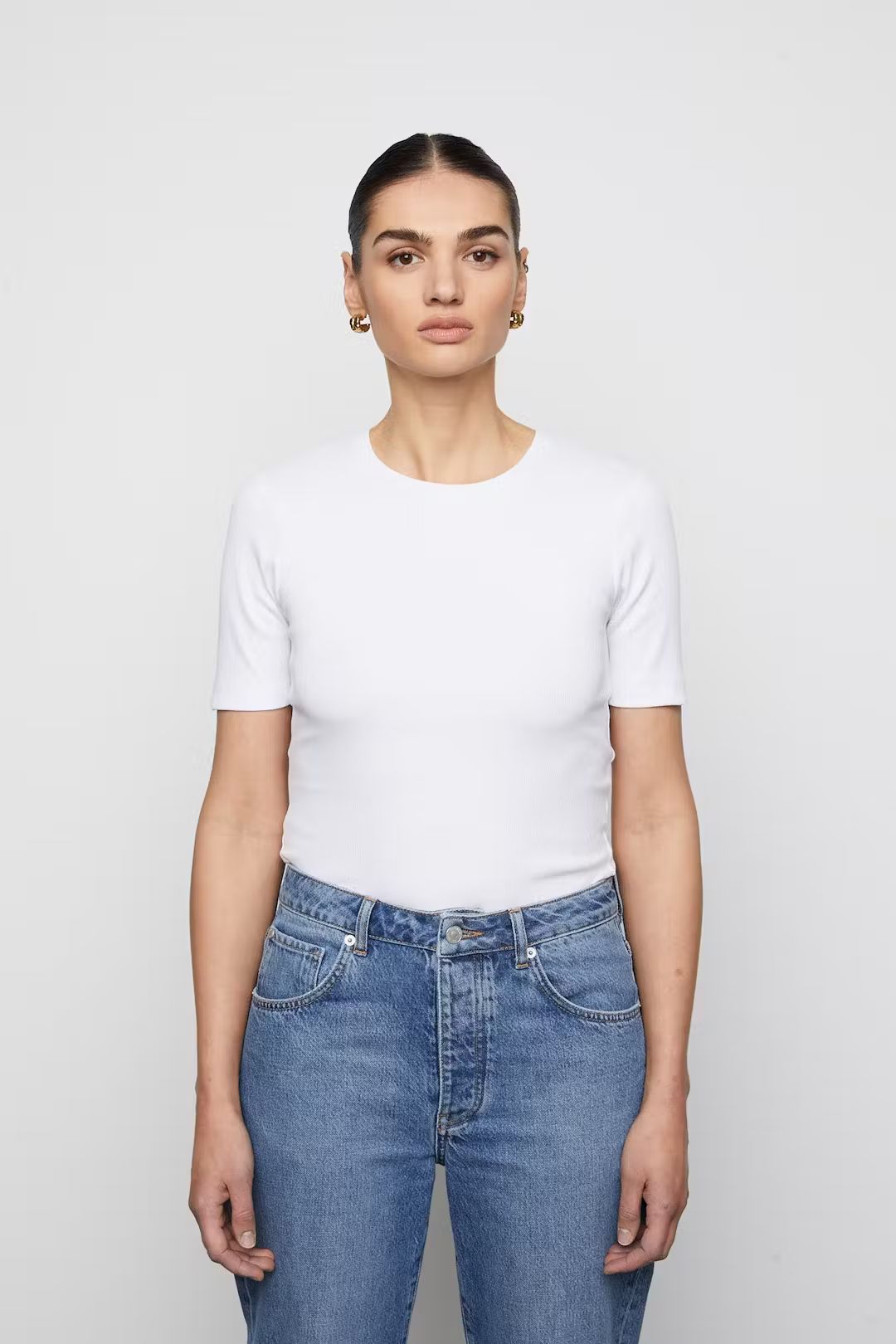 Pippa Rib Tee Ecru