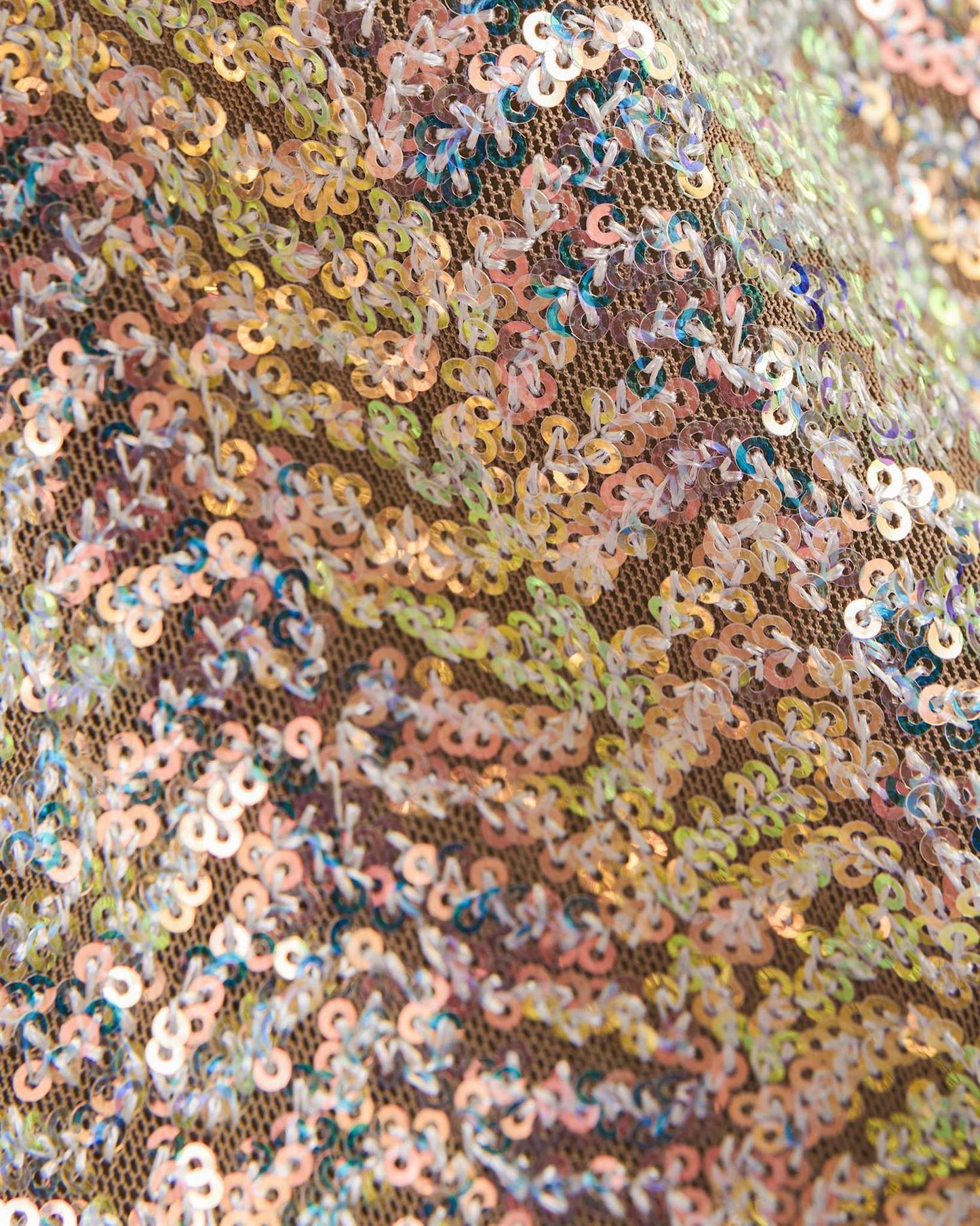 Sunset Sequin Top Iridecent Beige