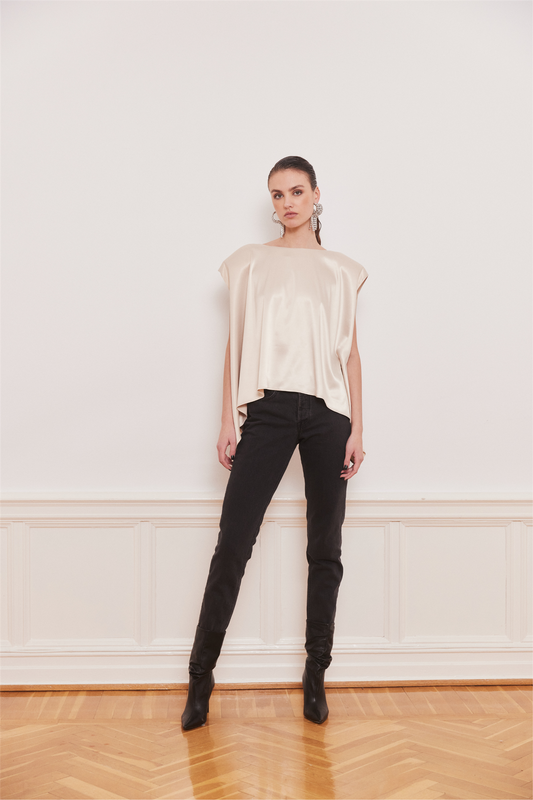 Poise Satin Cape Top