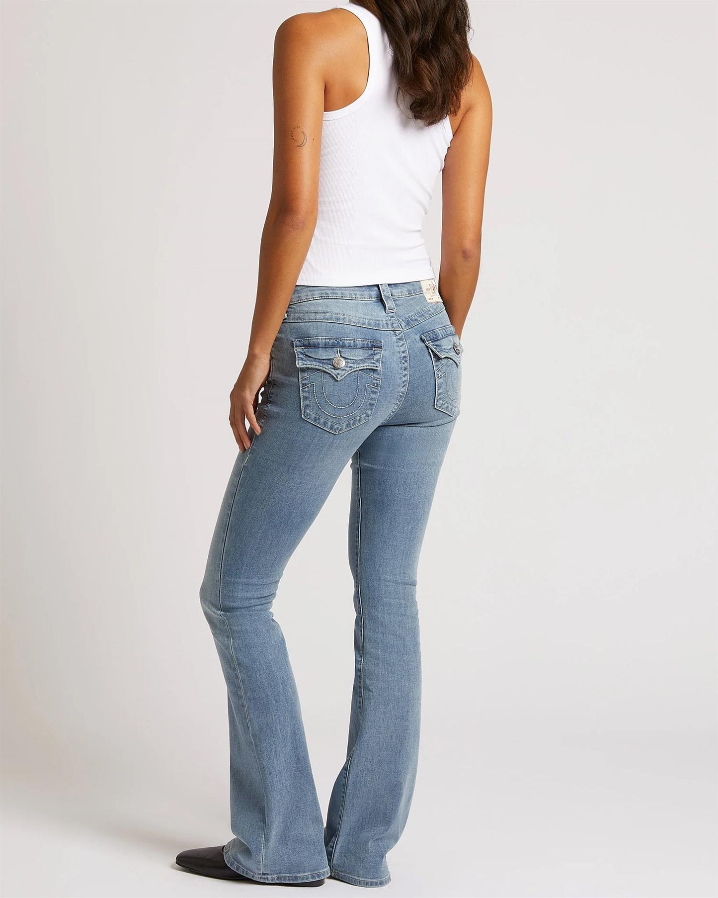 Becca Mid Rise Boot Cut Flap