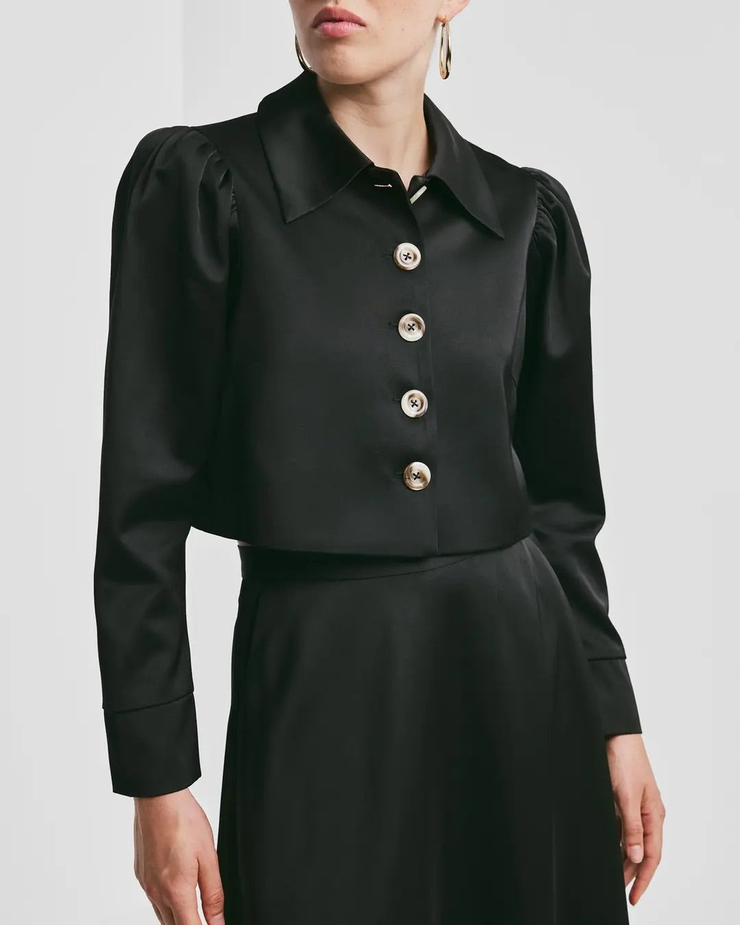 Tailored Satin Cropped Jacket