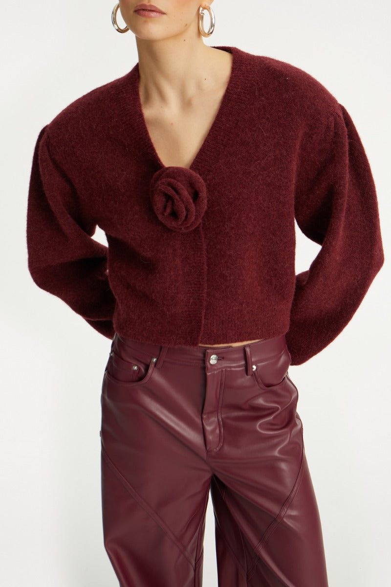 Knit Puffsleeve Cardigan