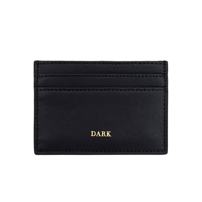 Leather Card Holder Nappa Black W/Gold