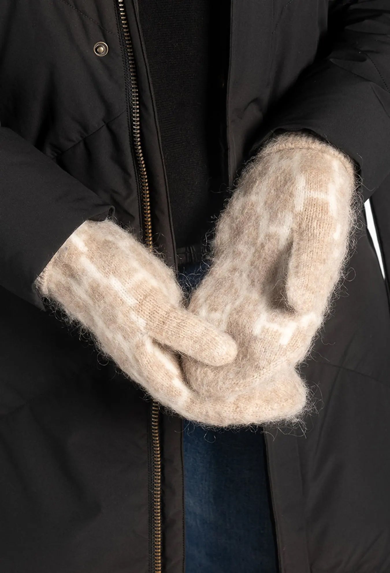Gera Mittens - Light Brown Melange