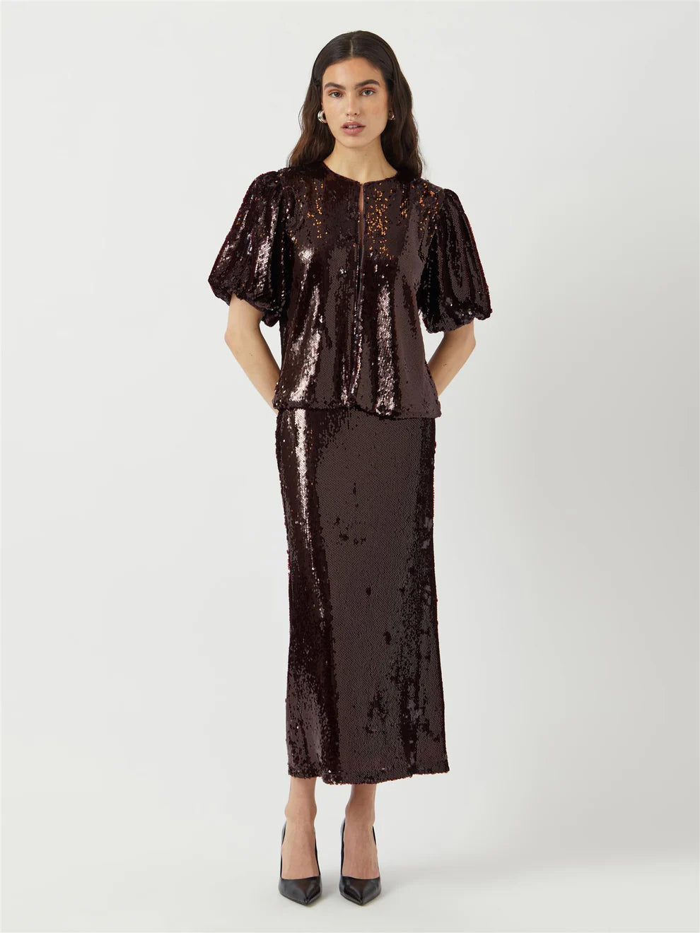 YASRoyalina 2/4 Sequin Top Burgunder