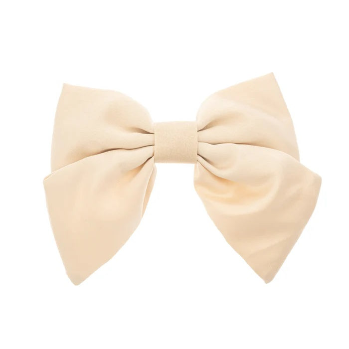 Satin Bow Hair Clip Champagne