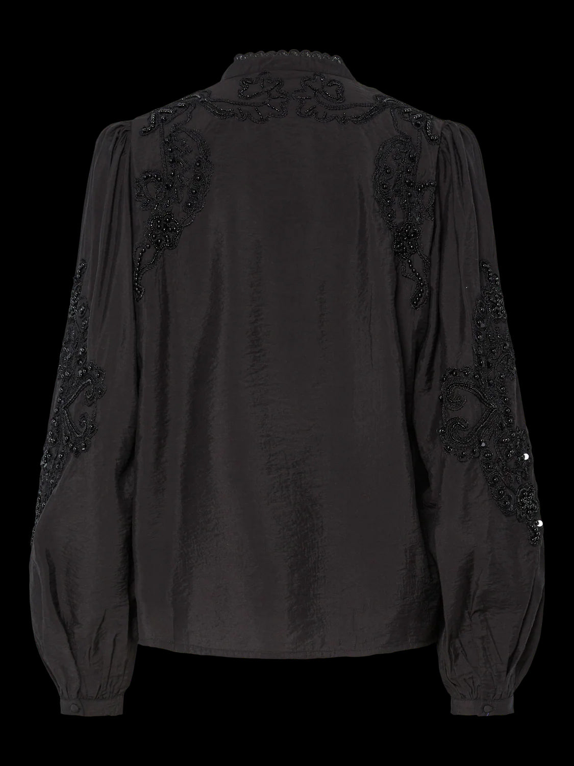 YASMathilda LS Beaded Shirt Sort
