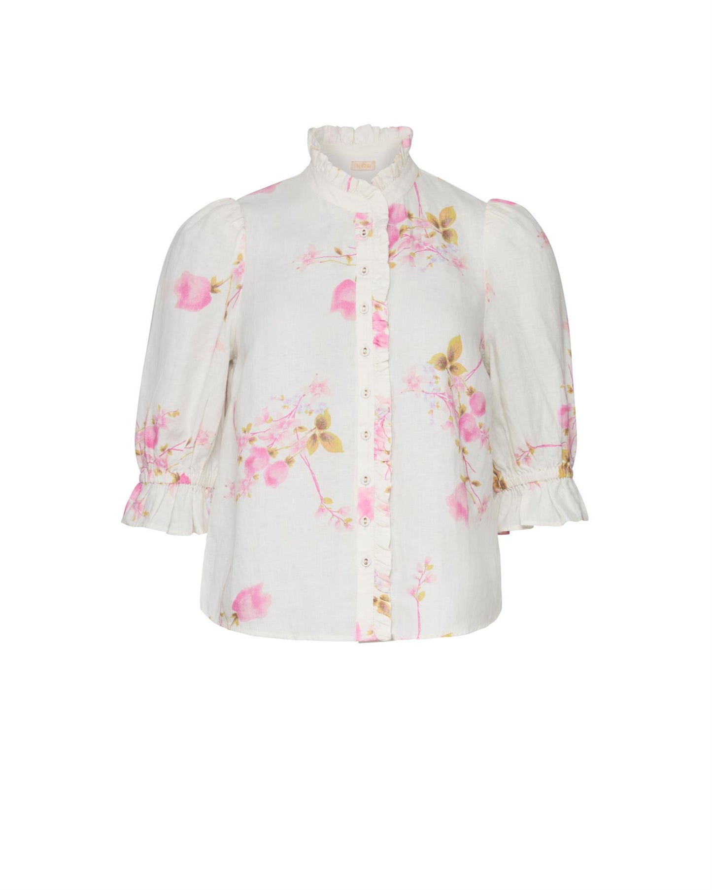 Linen Blouse - Pink Bloom