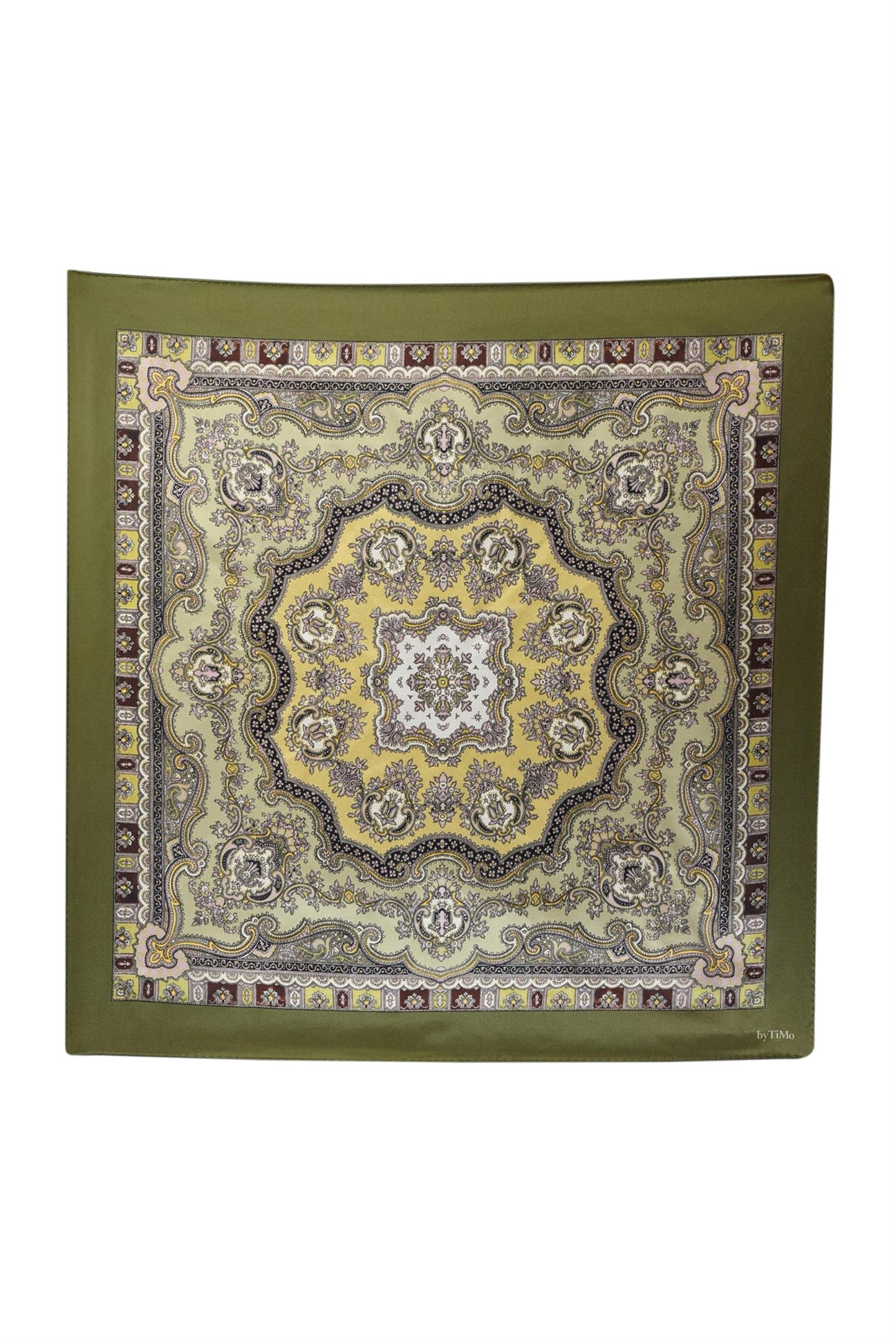 Silk Scarf 60x60 - Forest Paisley