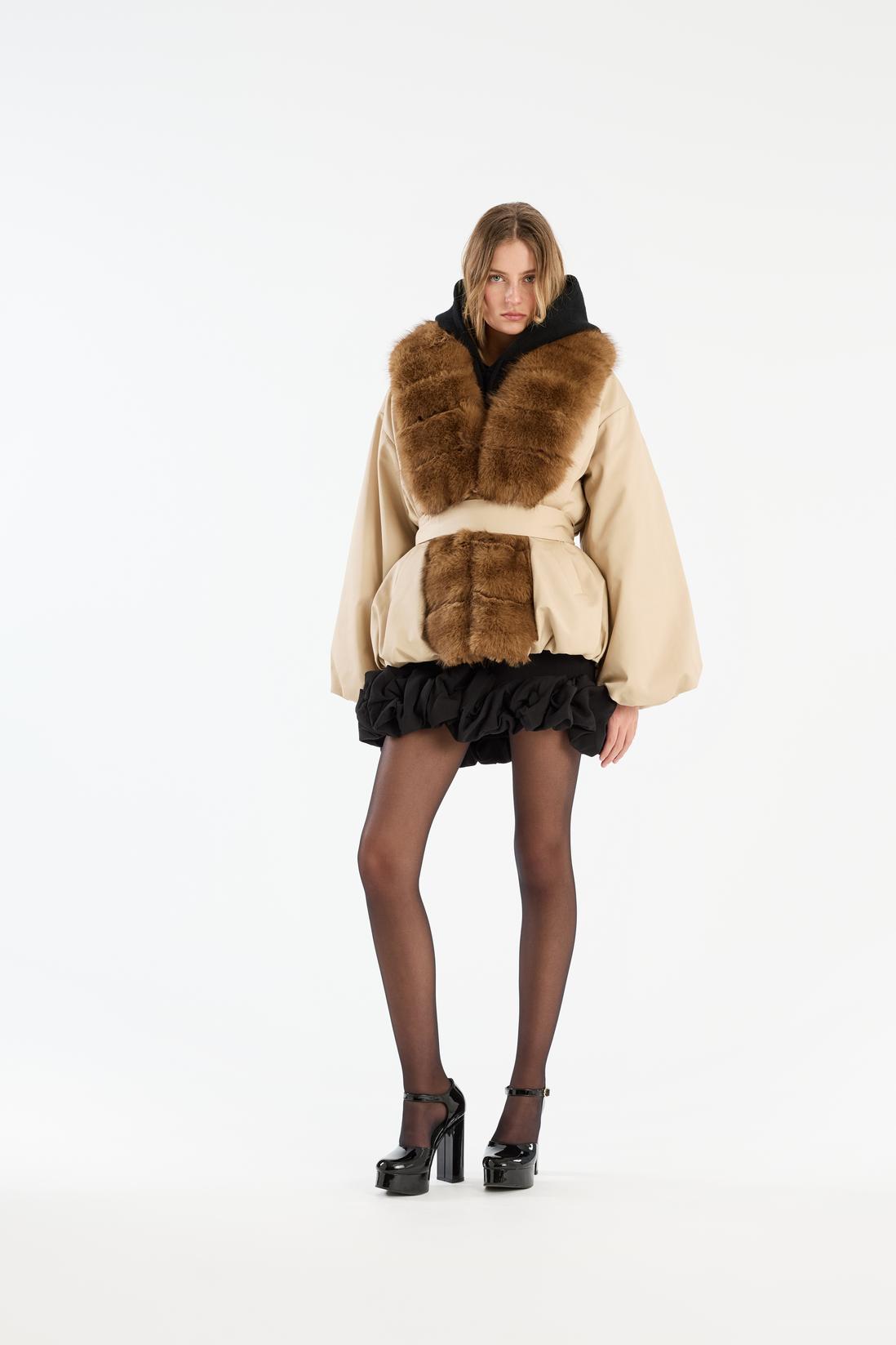 Faux Fur Collar Jacket