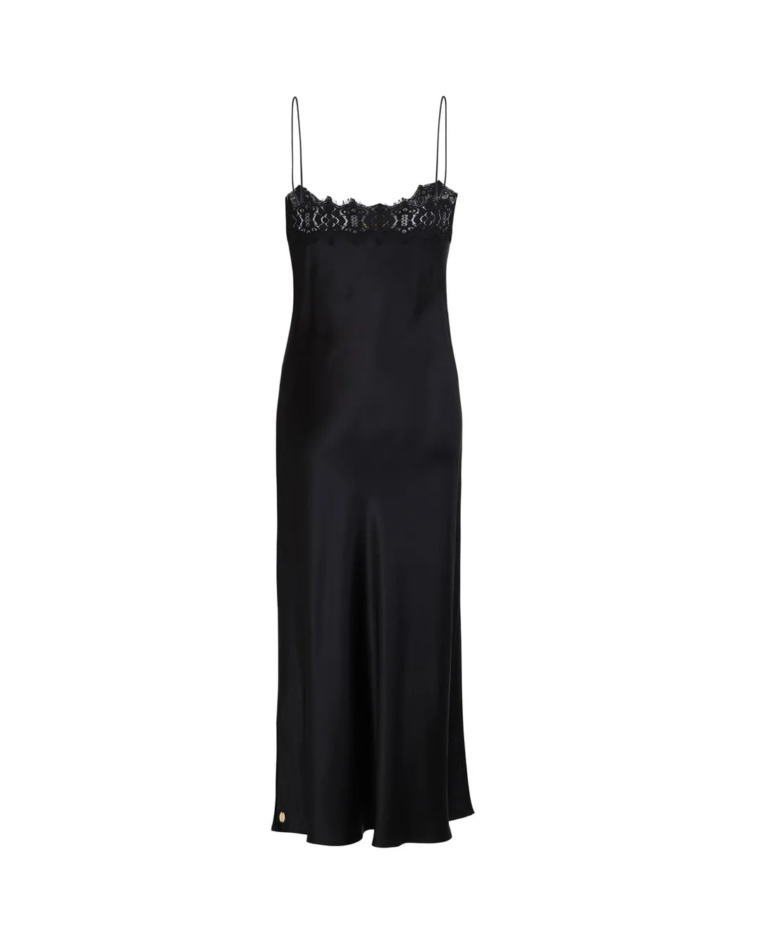 Satin Slip Dress - Black
