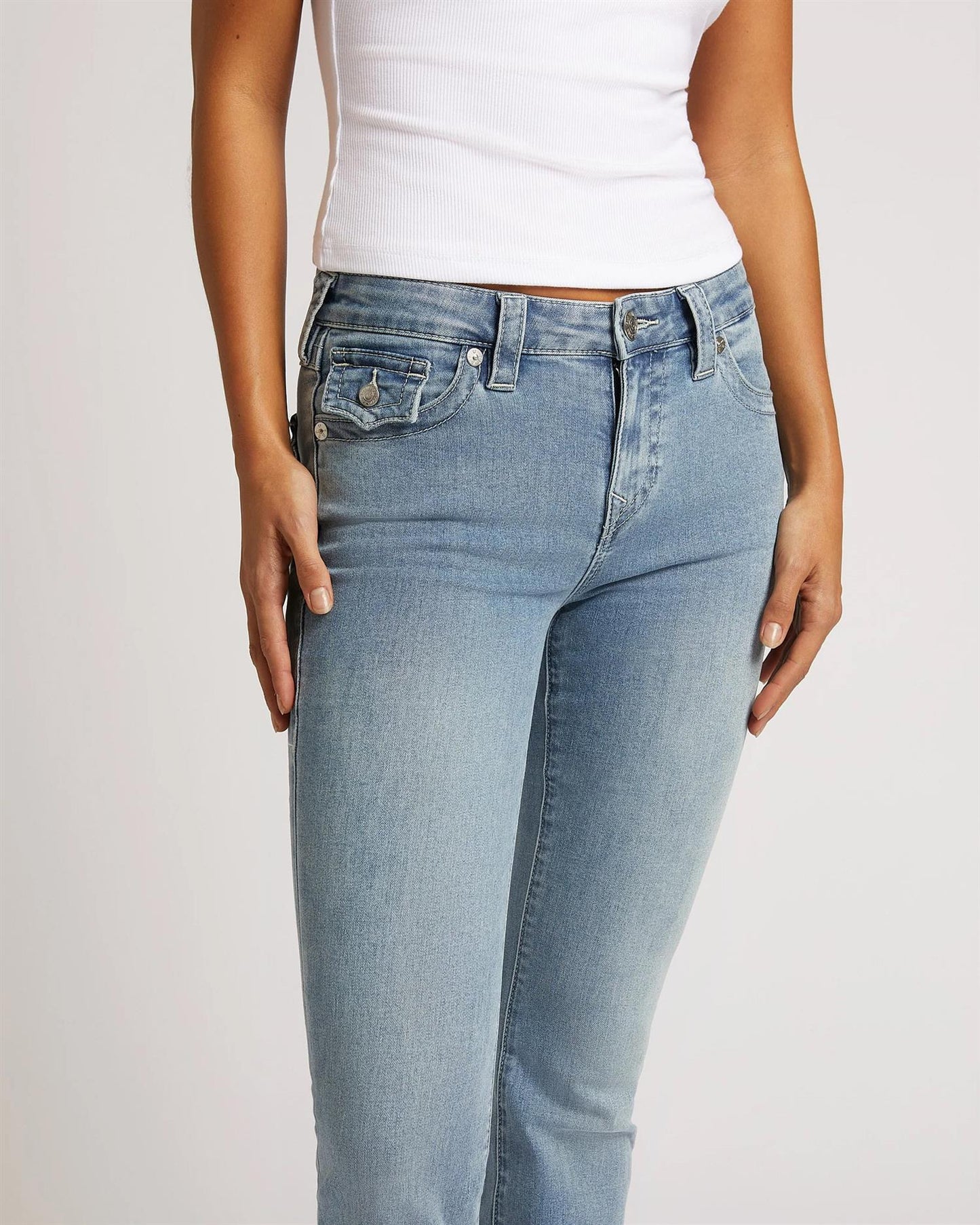 Becca Mid Rise Boot Cut Flap