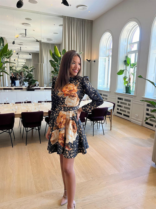 Tailored Satin Belt Dress