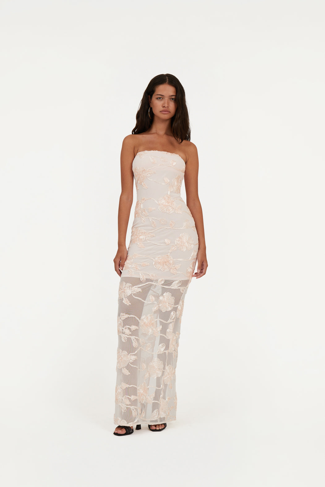 Flower Mesh Tube Dress