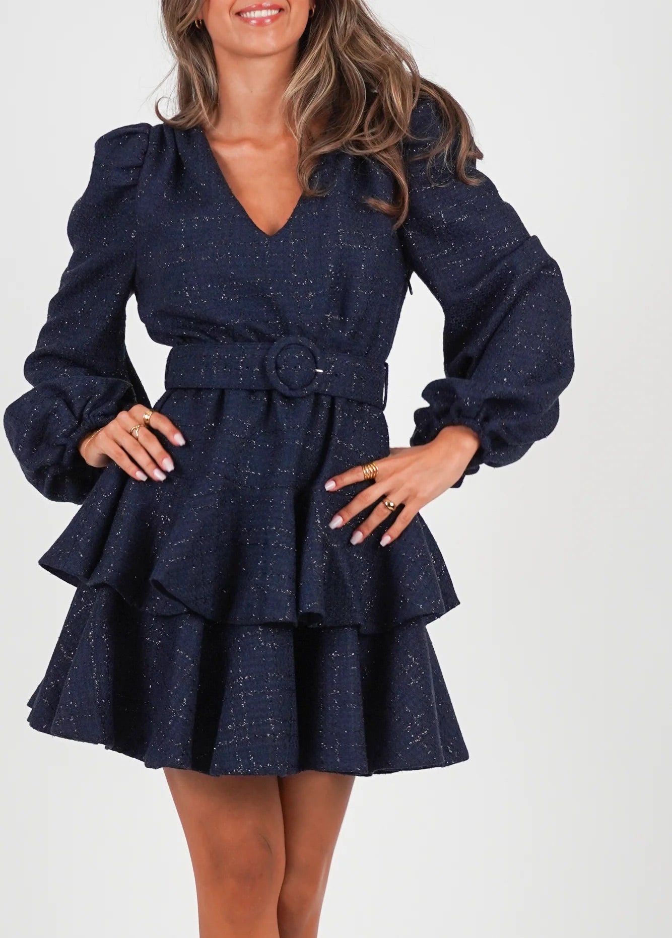 Wavy Tweed Dress