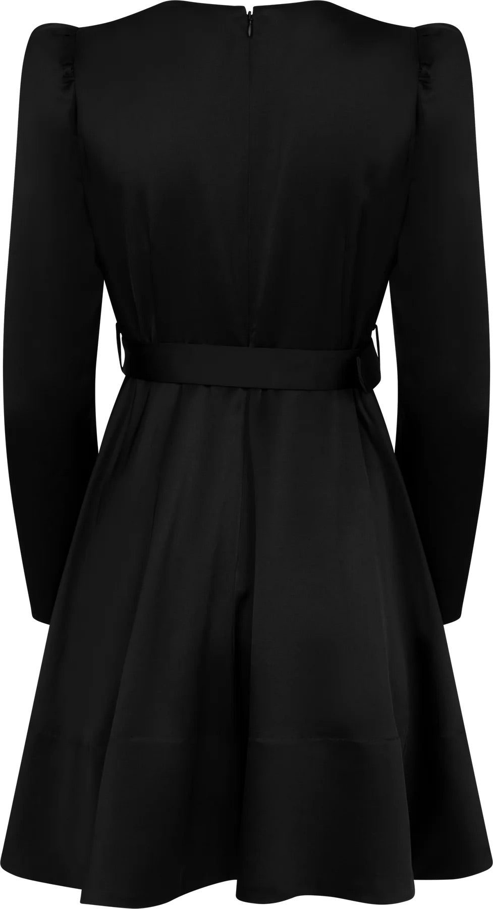 Tailored Satin Belt Dress