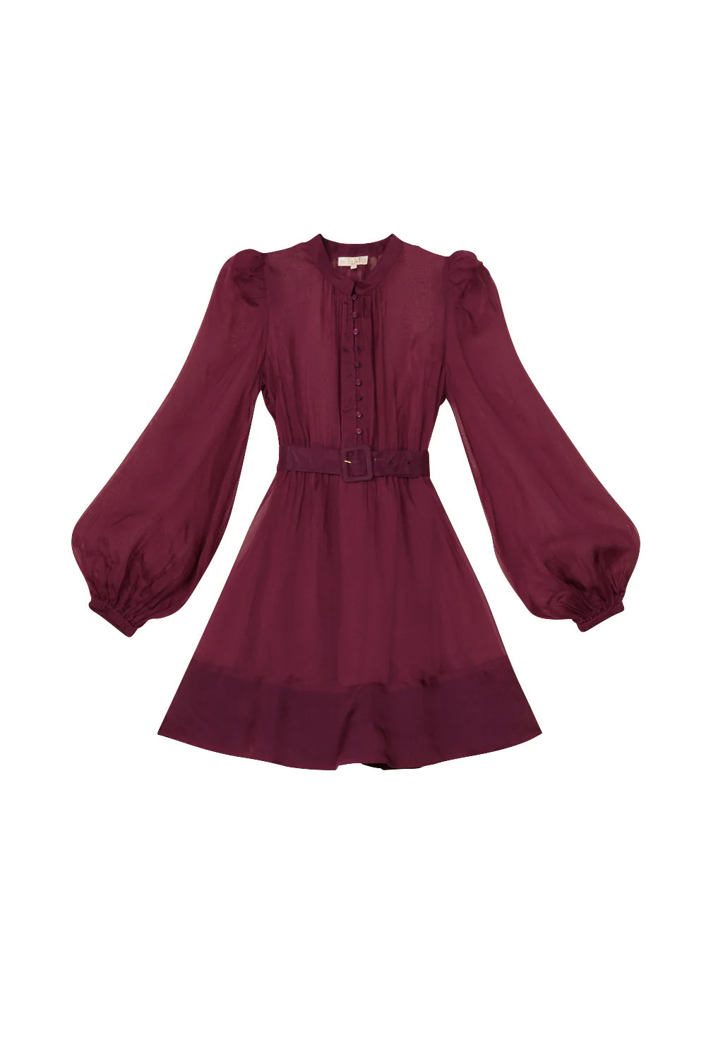 Organza Mini Dress Burgunder