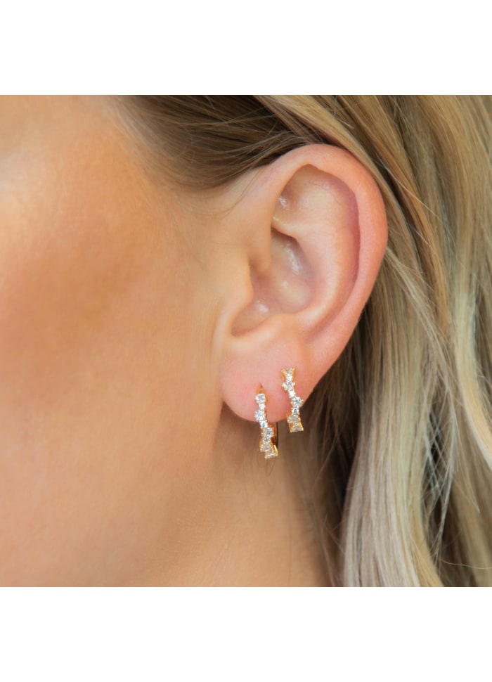 Mixed small hoops White