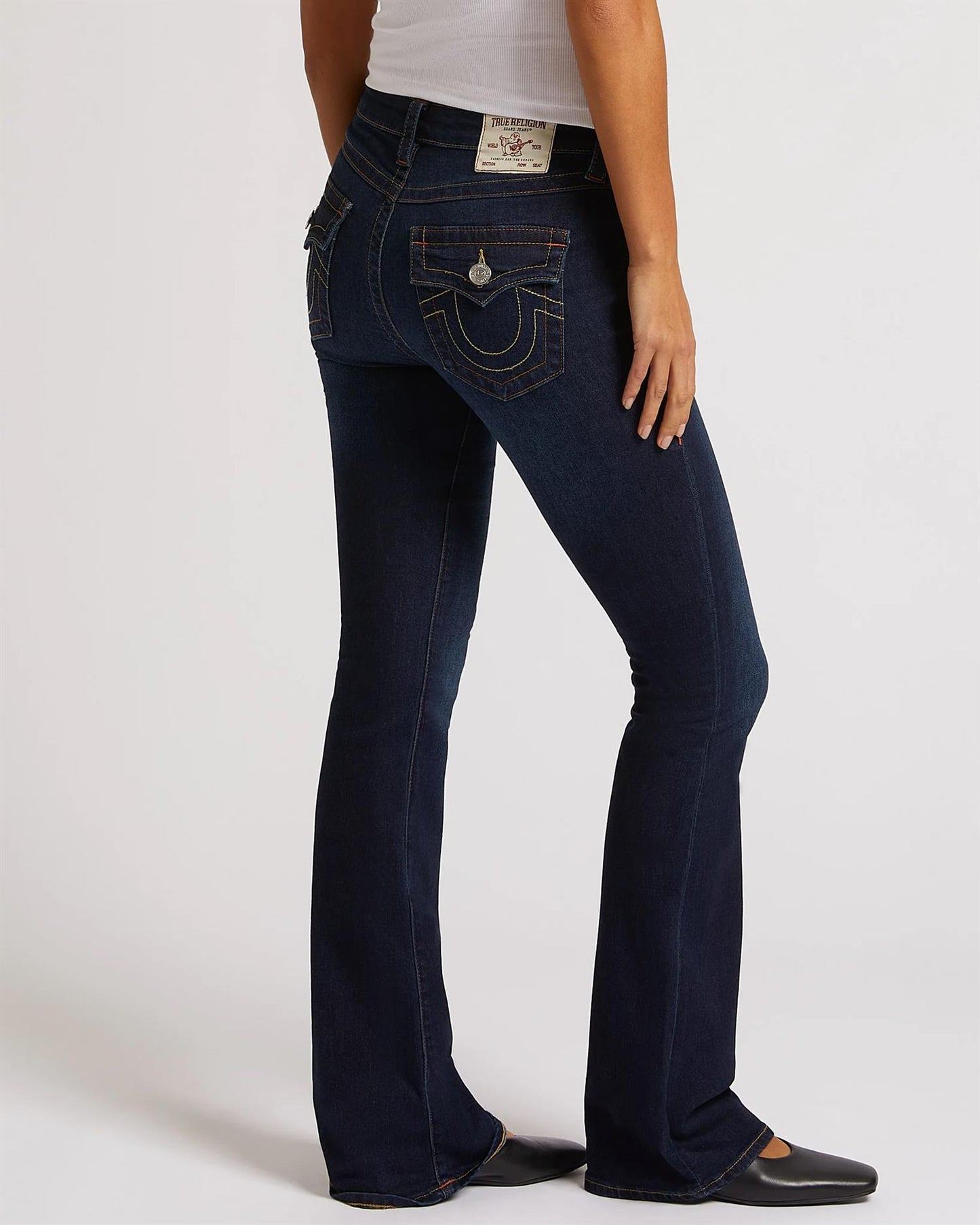 Becca Mid Rise Boot Cut Flap