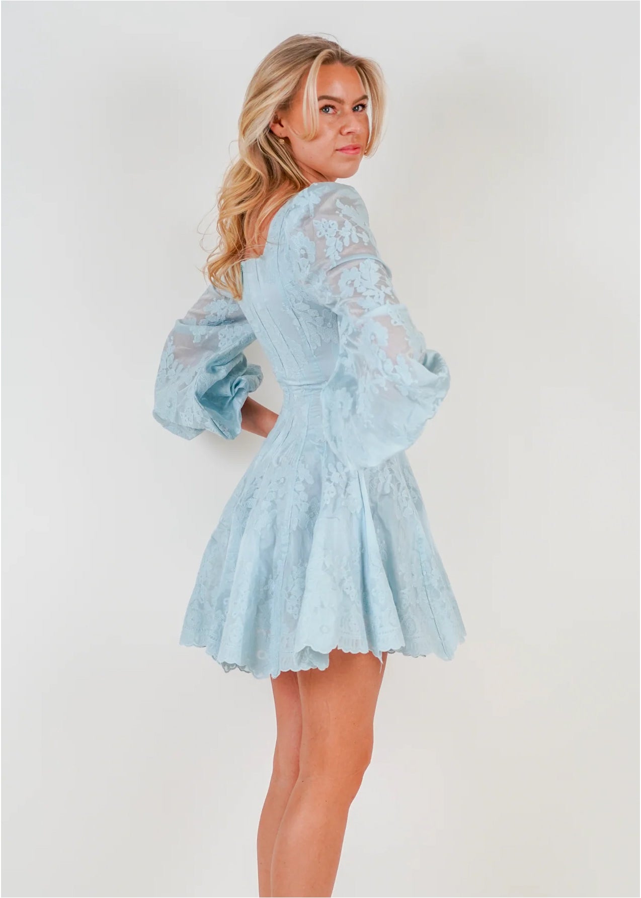 Sophie Lace Dress Baby Blue