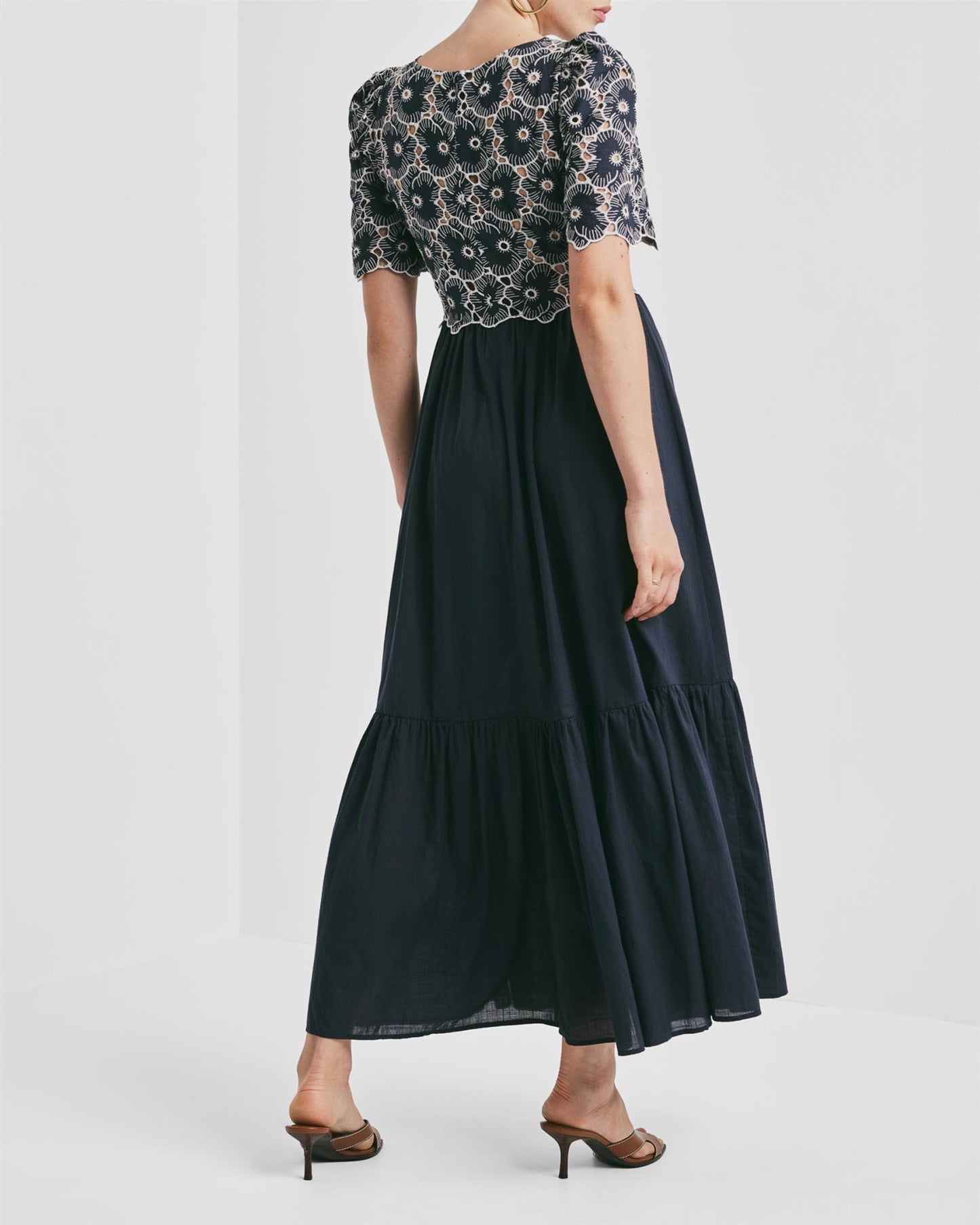 Broderie Anglaise Maxi Dress - Marine